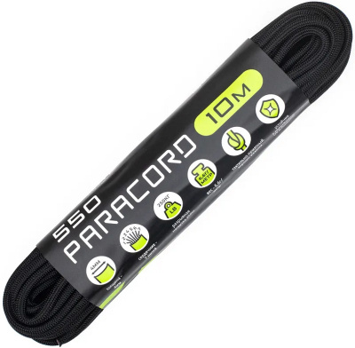 Паракорд 550 CORD nylon 10м RUS световозвращающий (black)
